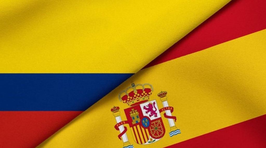 Banderas de Colombia y España